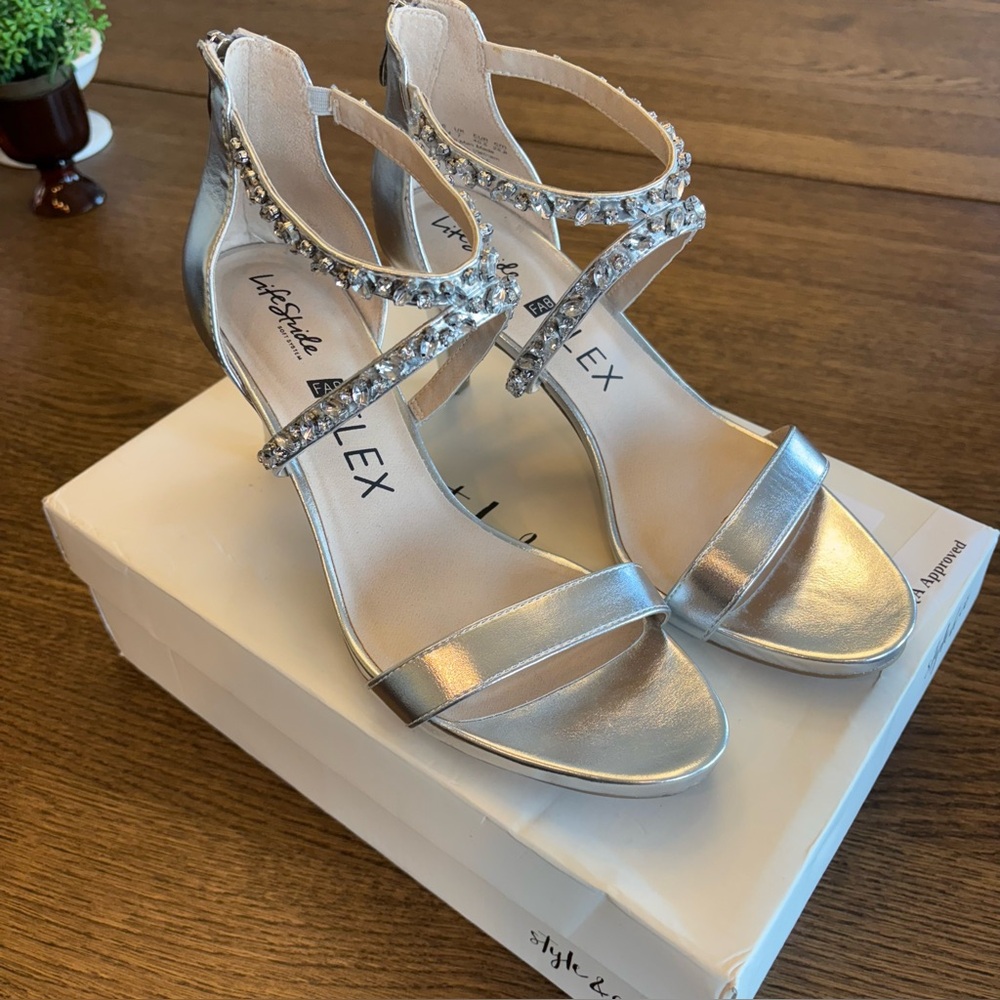 Style & Co. Women's Metallic Heeled Sandals